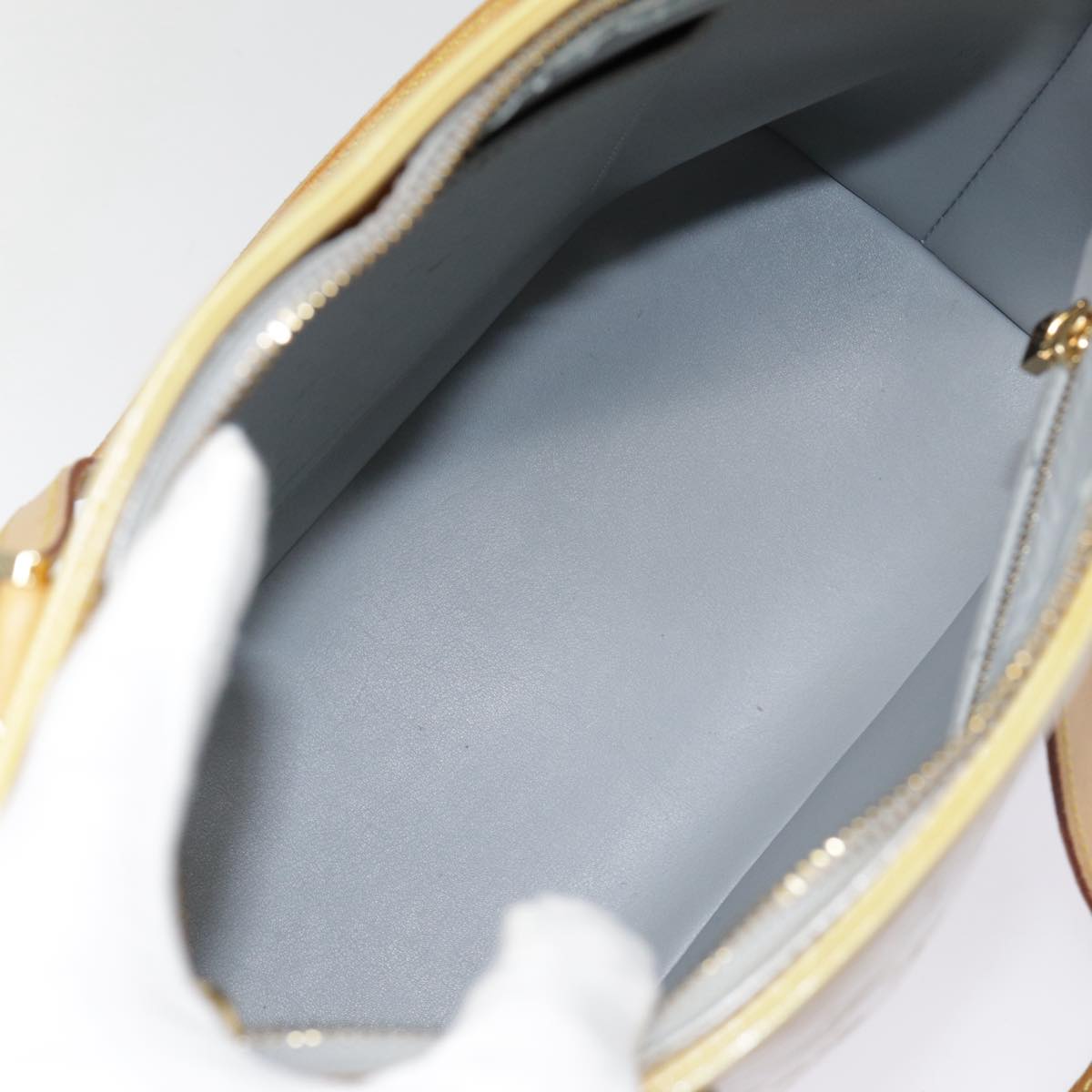 LOUIS VUITTON Monogram Vernis Houston Hand Bag Gris M91053 LV Auth tb1165