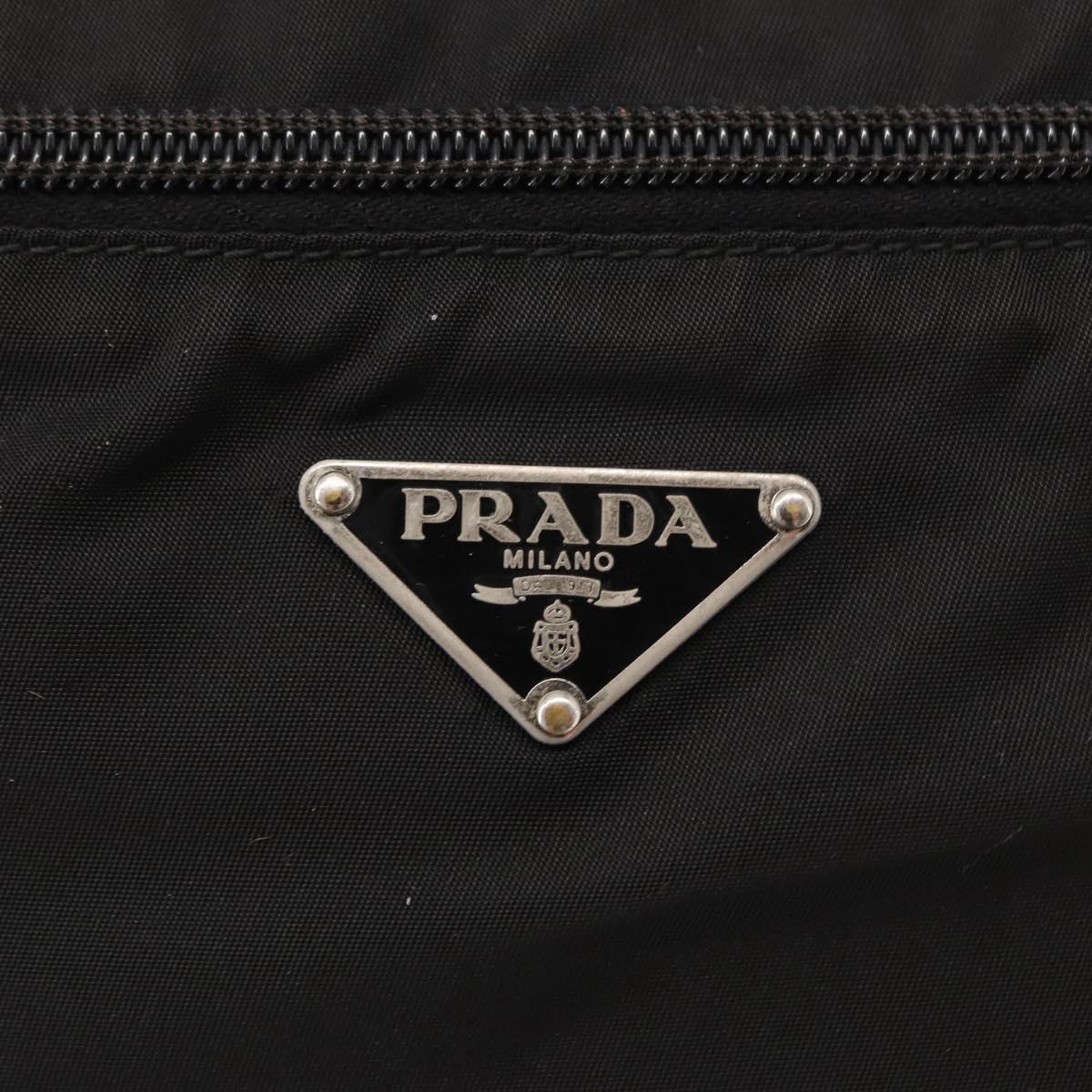 PRADA Shoulder Bag Nylon Black Silver Auth tb1252