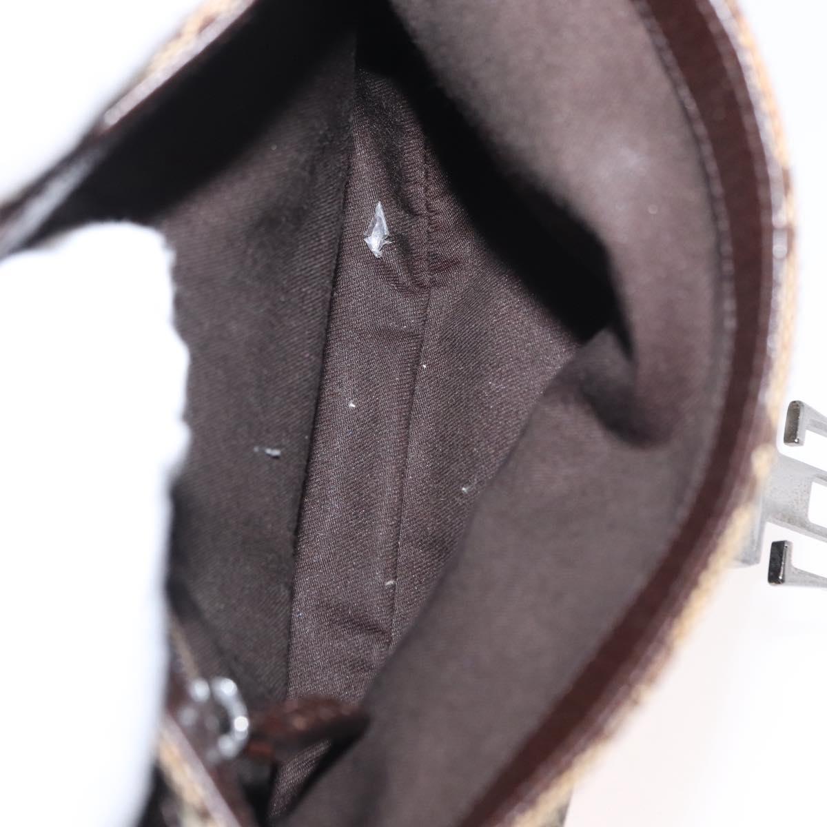 GUCCI GG Canvas Waist Bag Beige Silver 131236 Auth tb1255