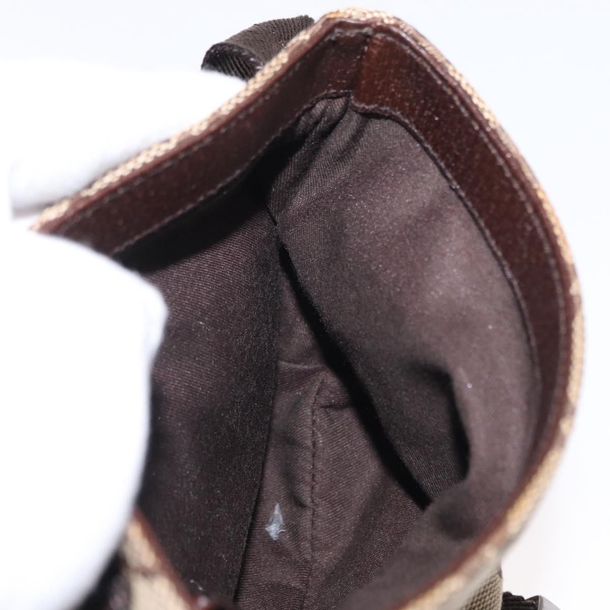 GUCCI GG Canvas Waist Bag Beige Silver 131236 Auth tb1255