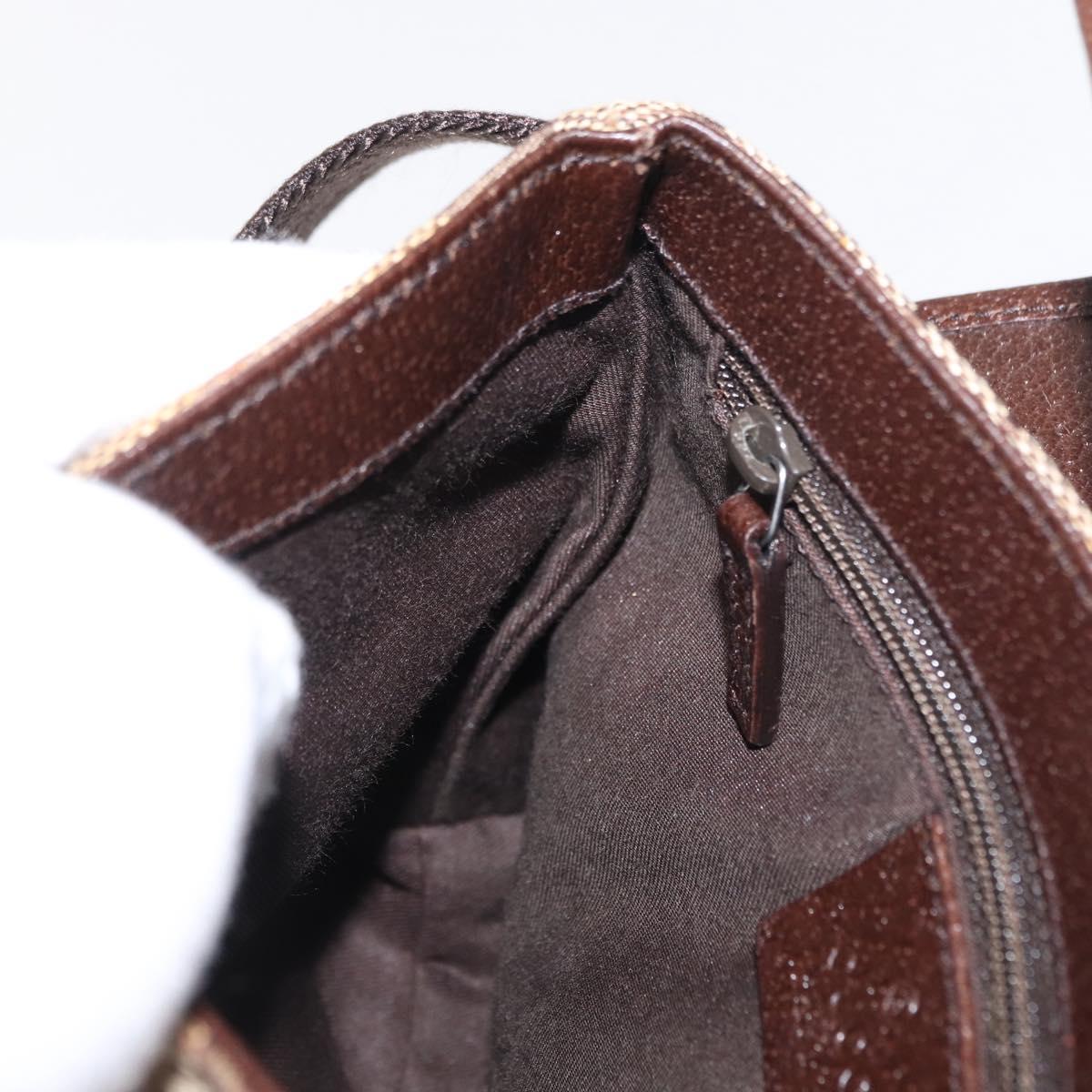 GUCCI GG Canvas Waist Bag Beige Silver 131236 Auth tb1255