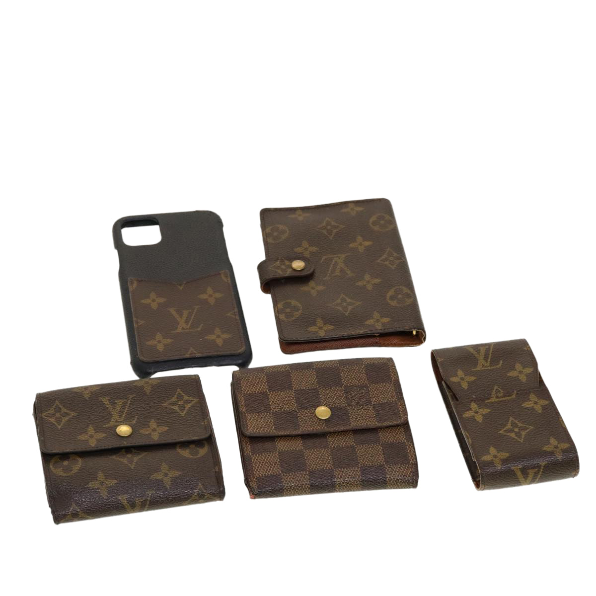 LOUIS VUITTON Monogram Day Planner Cover iPhone Case Wallet 5 Set LV Auth tb633