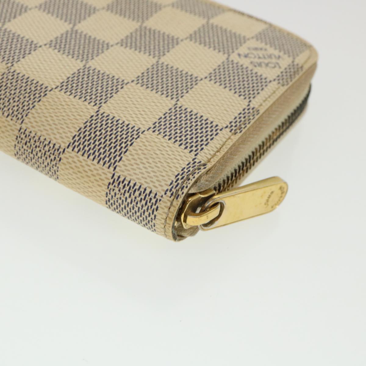 LOUIS VUITTON Damier Azur Zippy Wallet Long Wallet N60019 LV Auth th3255