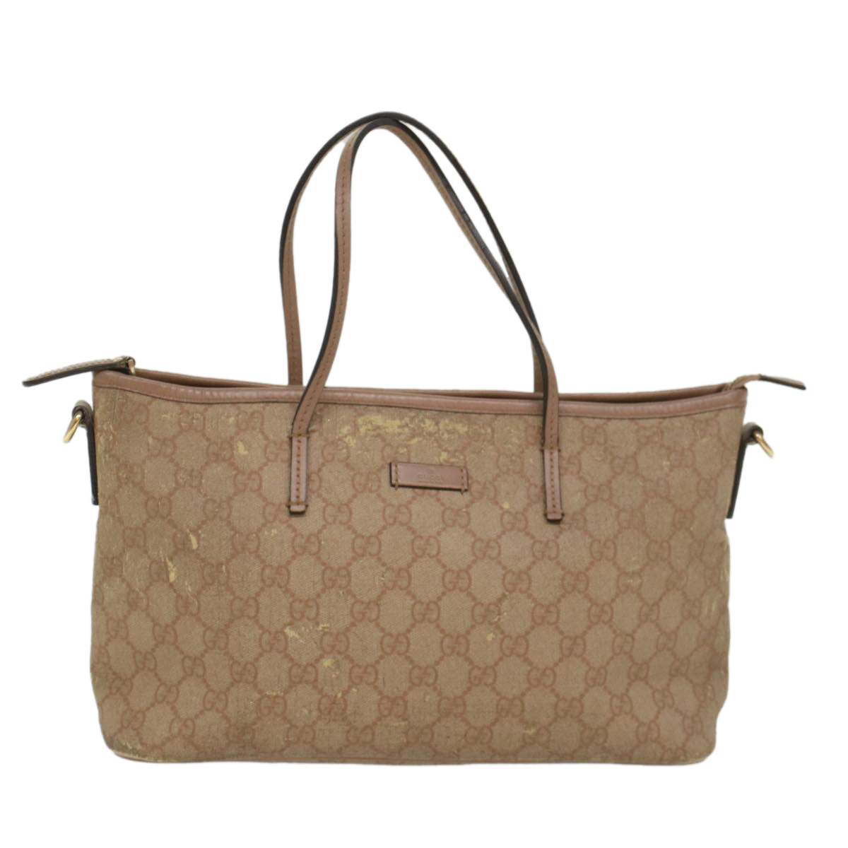 GUCCI GG Canvas Tote Bag 2way Pink 353439 Auth th3999