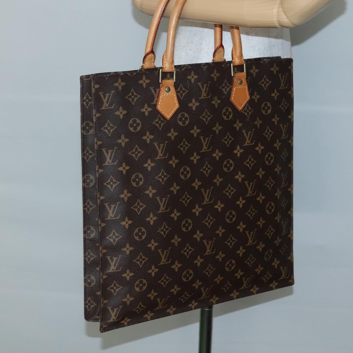 LOUIS VUITTON Monogram Sac Plat Hand Bag M51140 LV Auth th4339