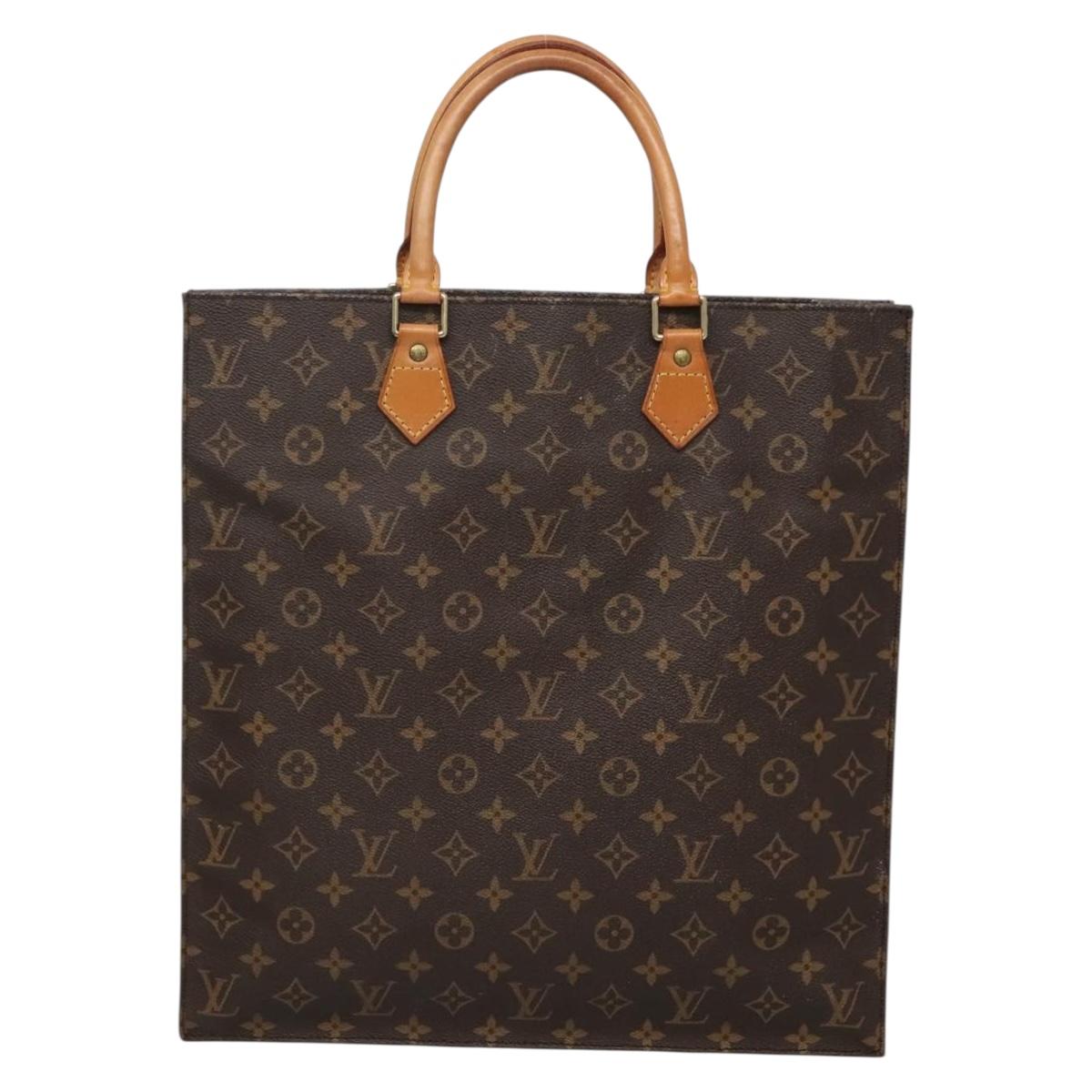 LOUIS VUITTON Monogram Sac Plat Hand Bag M51140 LV Auth th4339