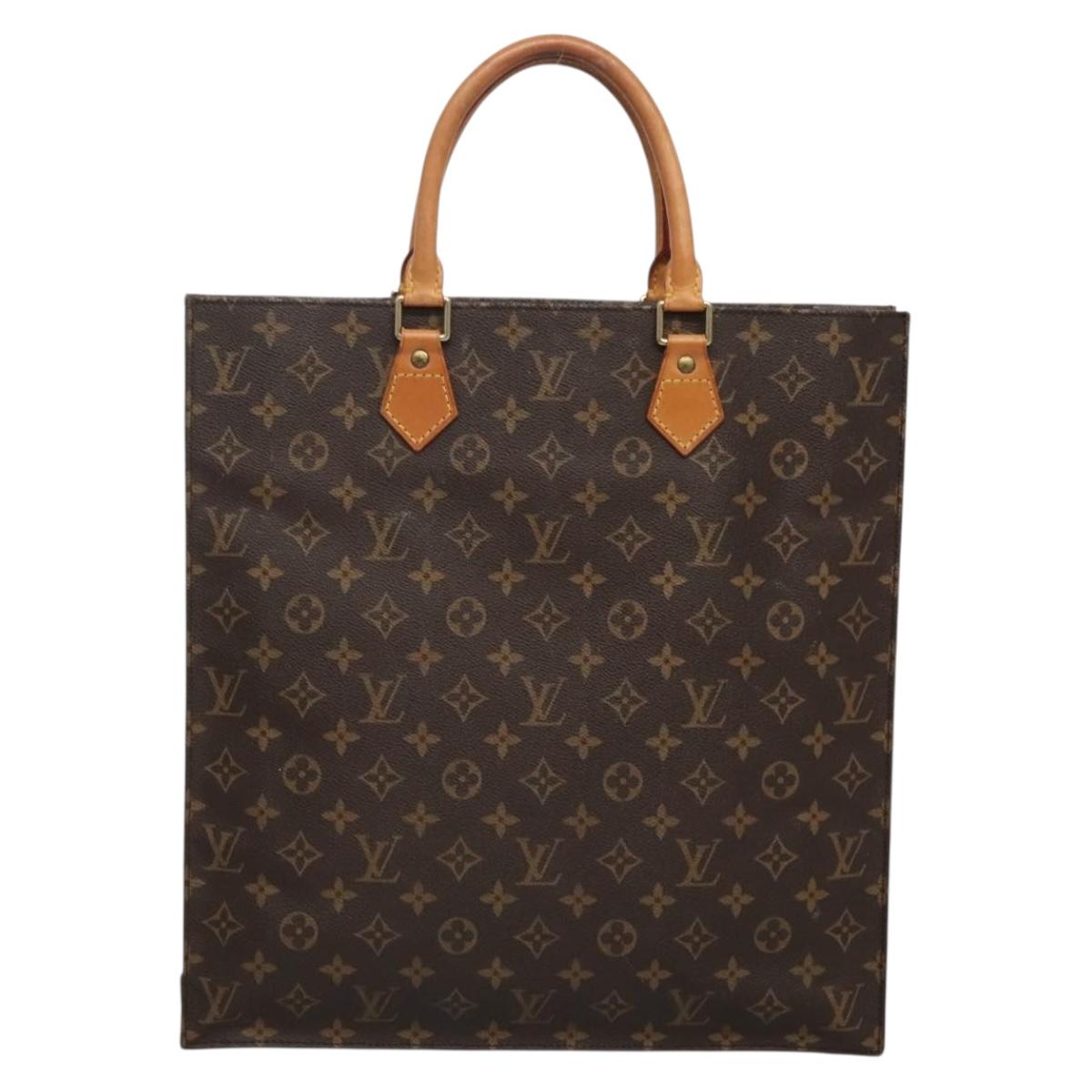 LOUIS VUITTON Monogram Sac Plat Hand Bag M51140 LV Auth th4339