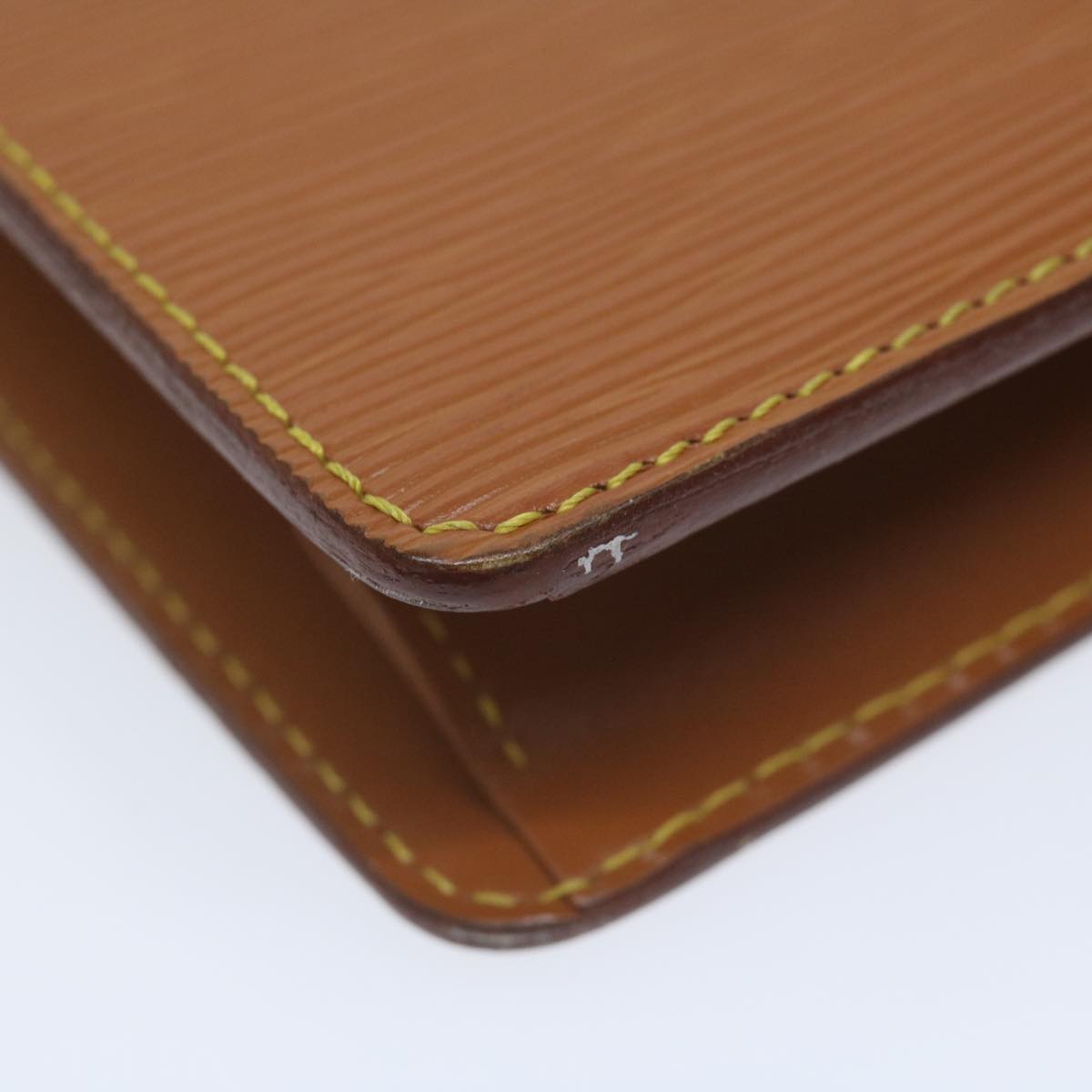LOUIS VUITTON Epi Pochette Homme Clutch Bag Brown Zipang gold M52528 Auth th4383
