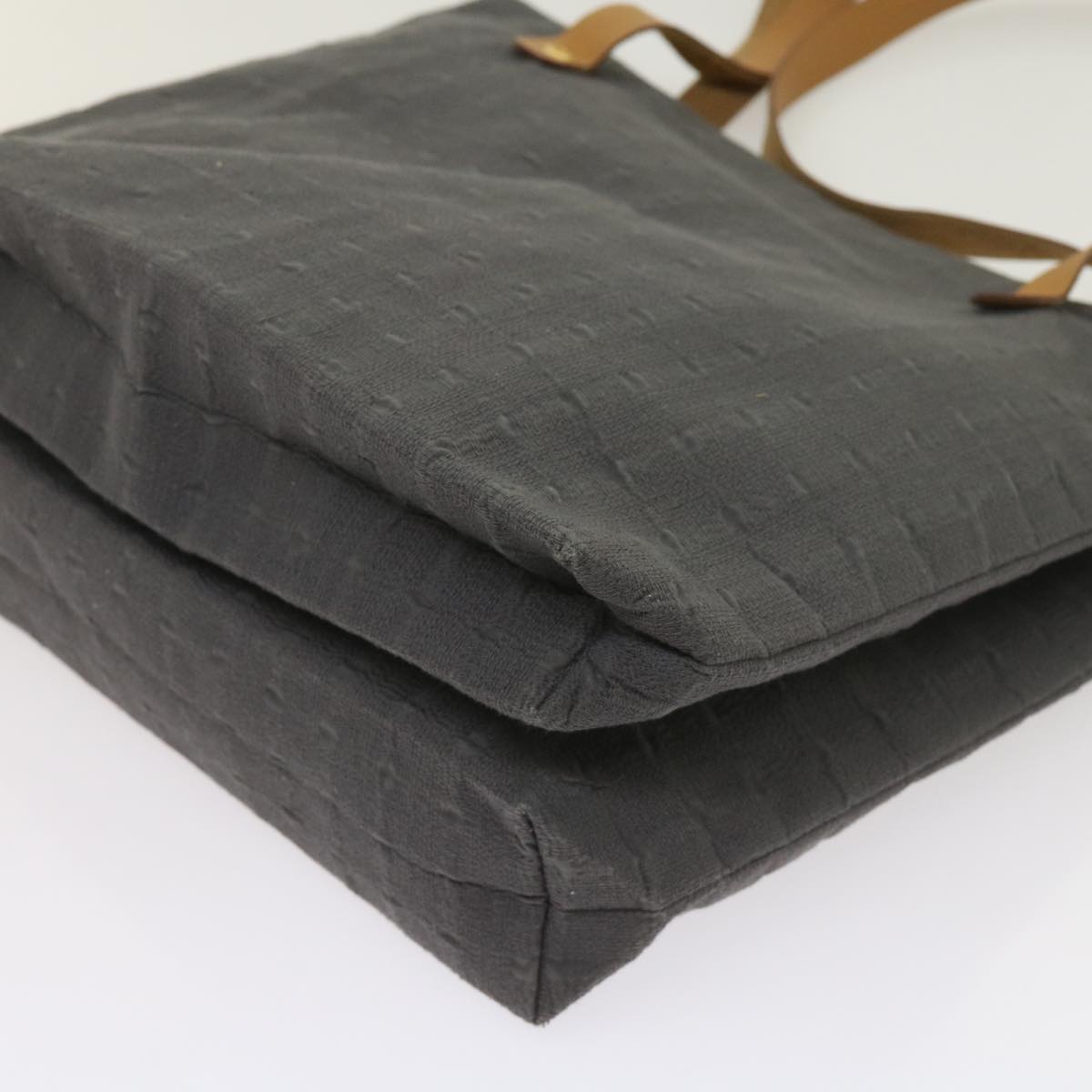 HERMES Cava De Bosch Tote Bag Canvas Gray Auth th4507