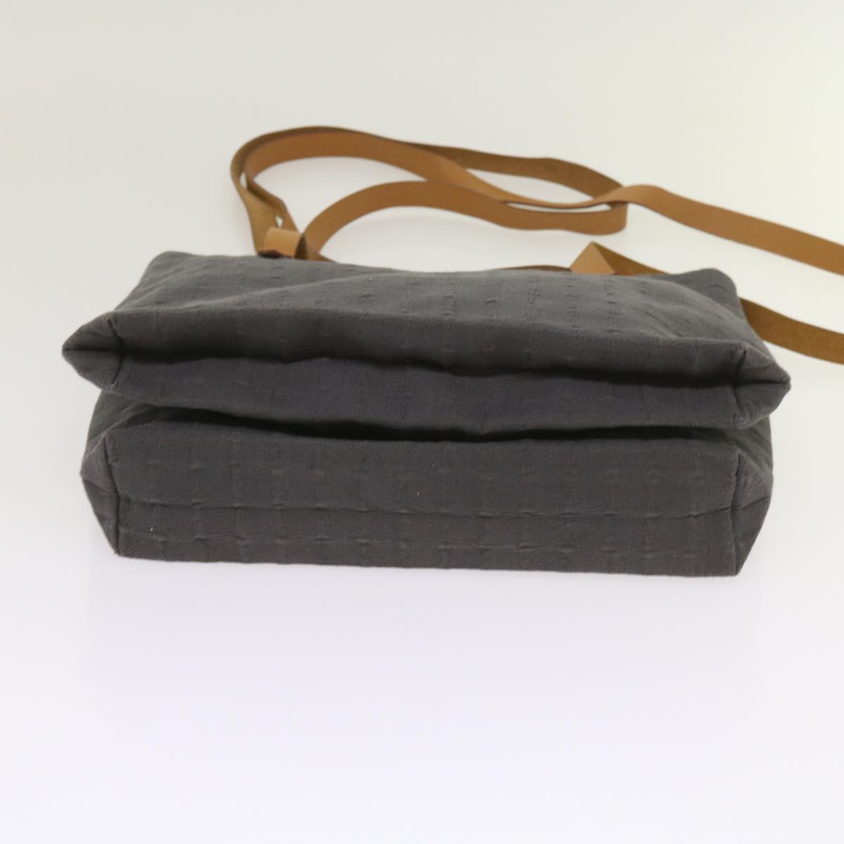 HERMES Cava De Bosch Tote Bag Canvas Gray Auth th4507