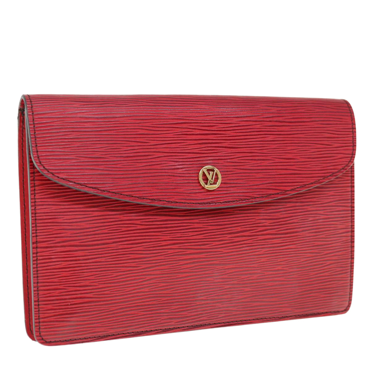 LOUIS VUITTON Epi Montaigne 23 Clutch Bag Red M52667 LV Auth th4539