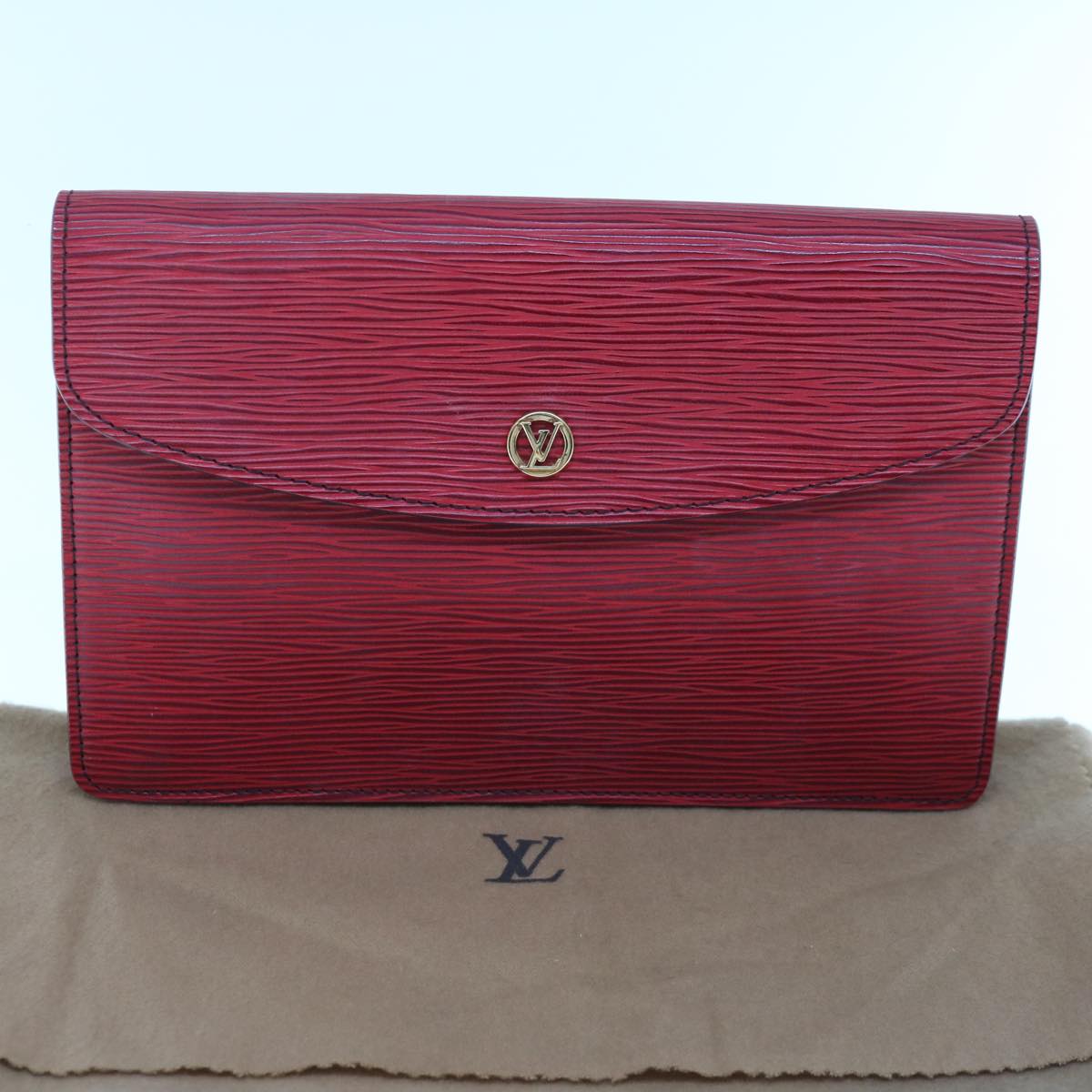 LOUIS VUITTON Epi Montaigne 23 Clutch Bag Red M52667 LV Auth th4539