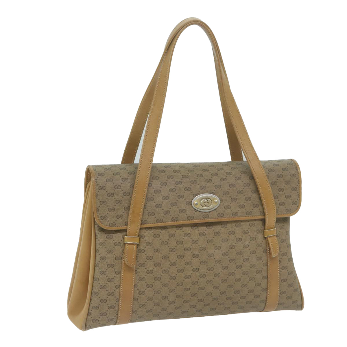 GUCCI Micro GG Supreme Hand Bag PVC Leather Beige 000 46 4857 Auth th4558