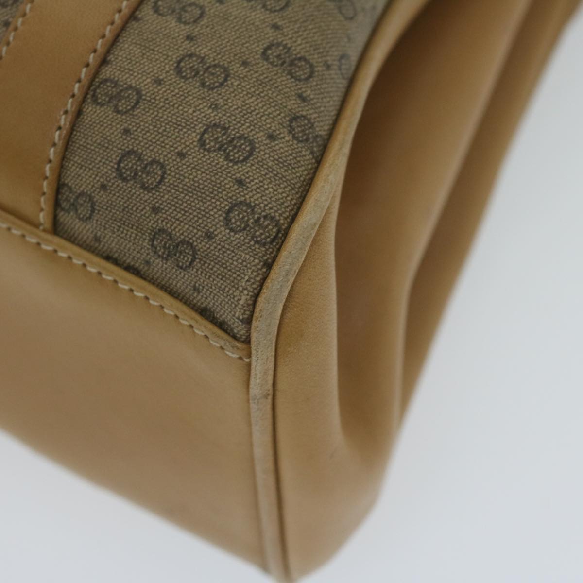GUCCI Micro GG Supreme Hand Bag PVC Leather Beige 000 46 4857 Auth th4558