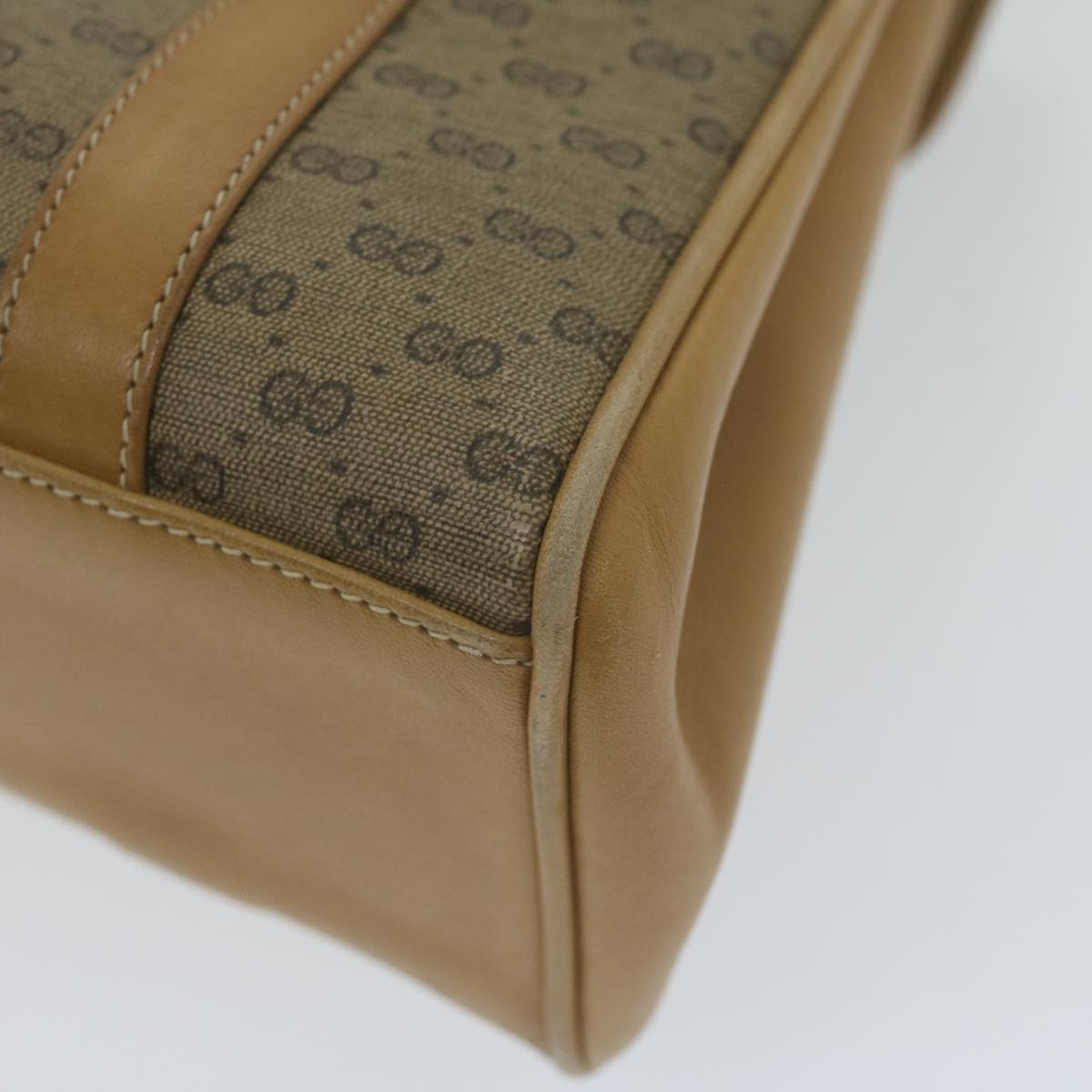 GUCCI Micro GG Supreme Hand Bag PVC Leather Beige 000 46 4857 Auth th4558