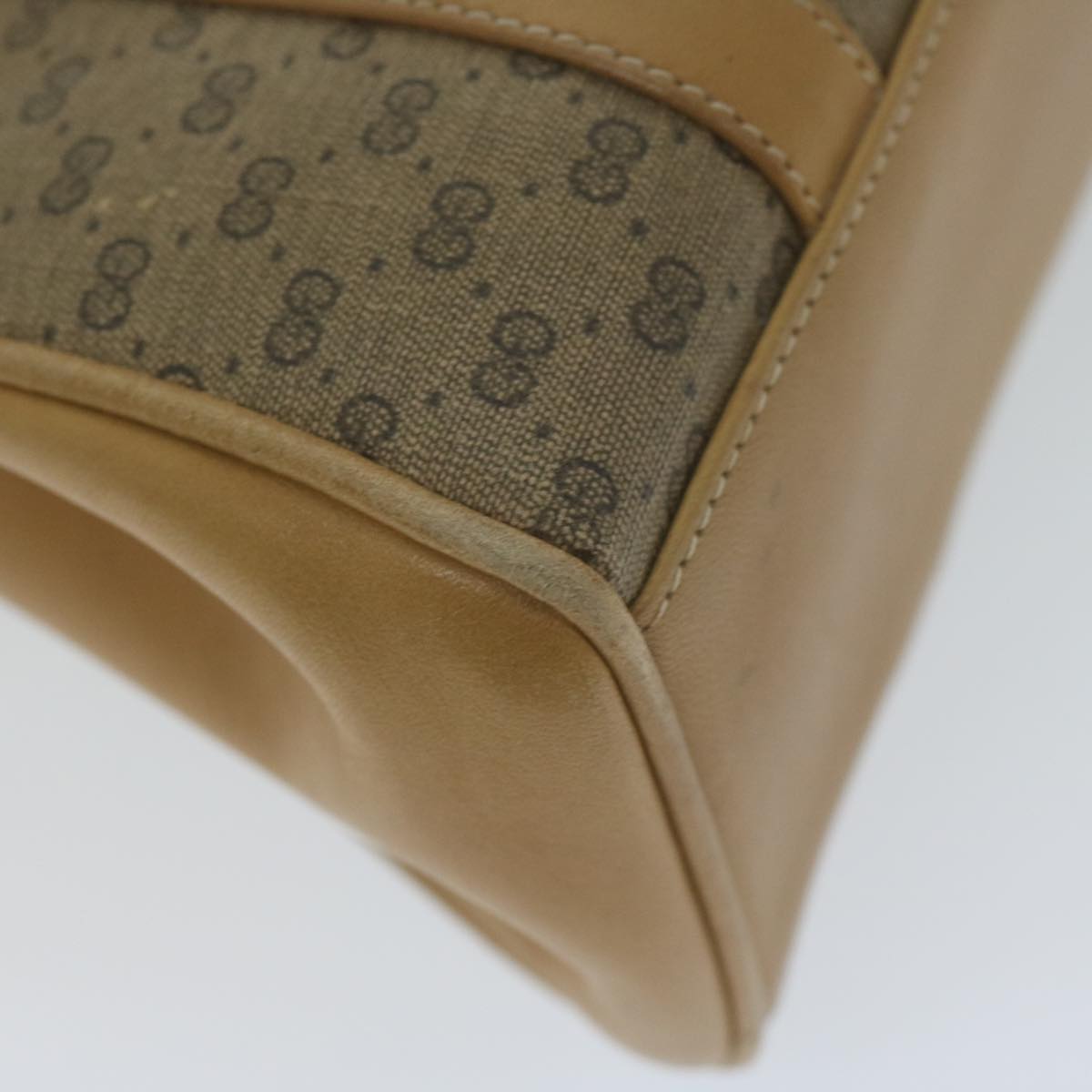 GUCCI Micro GG Supreme Hand Bag PVC Leather Beige 000 46 4857 Auth th4558