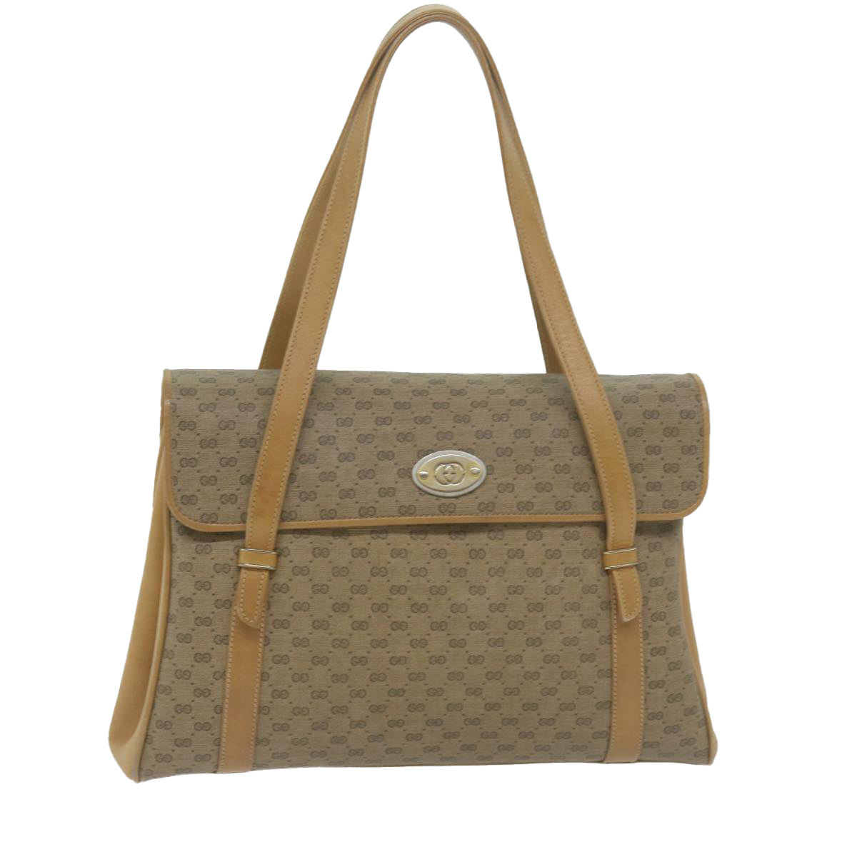 GUCCI Micro GG Supreme Hand Bag PVC Leather Beige 000 46 4857 Auth th4558
