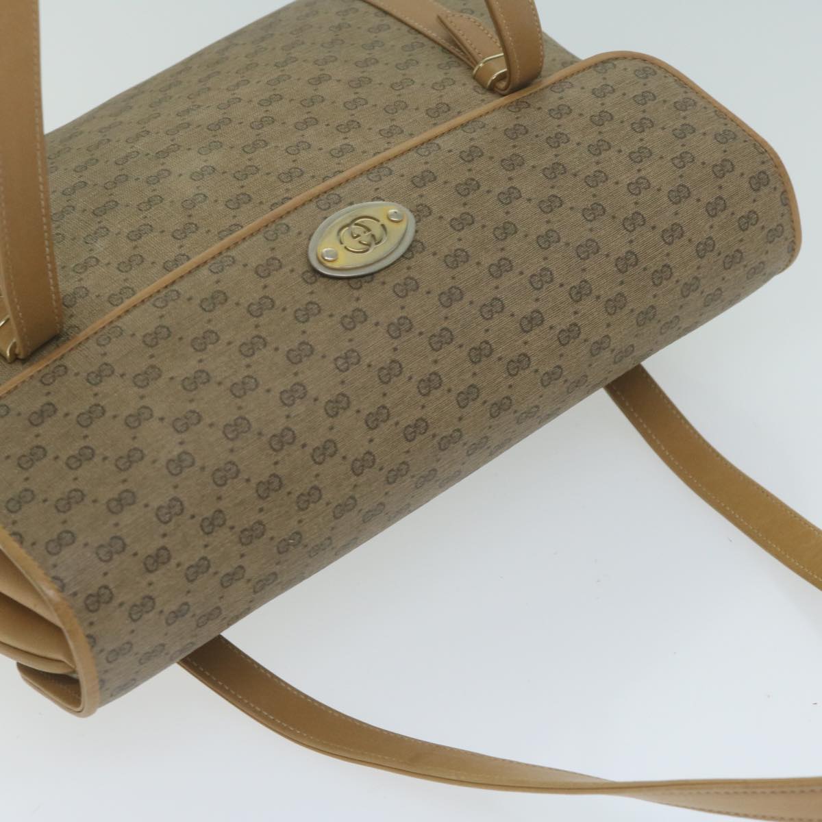 GUCCI Micro GG Supreme Hand Bag PVC Leather Beige 000 46 4857 Auth th4558