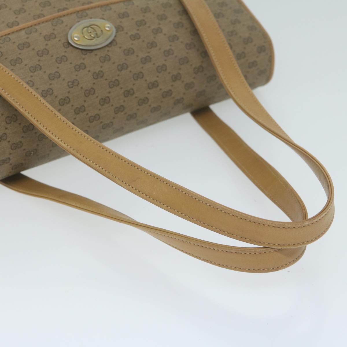 GUCCI Micro GG Supreme Hand Bag PVC Leather Beige 000 46 4857 Auth th4558
