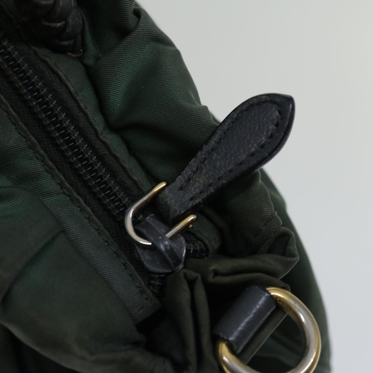PRADA Hand Bag Nylon 2way Green Auth th4577