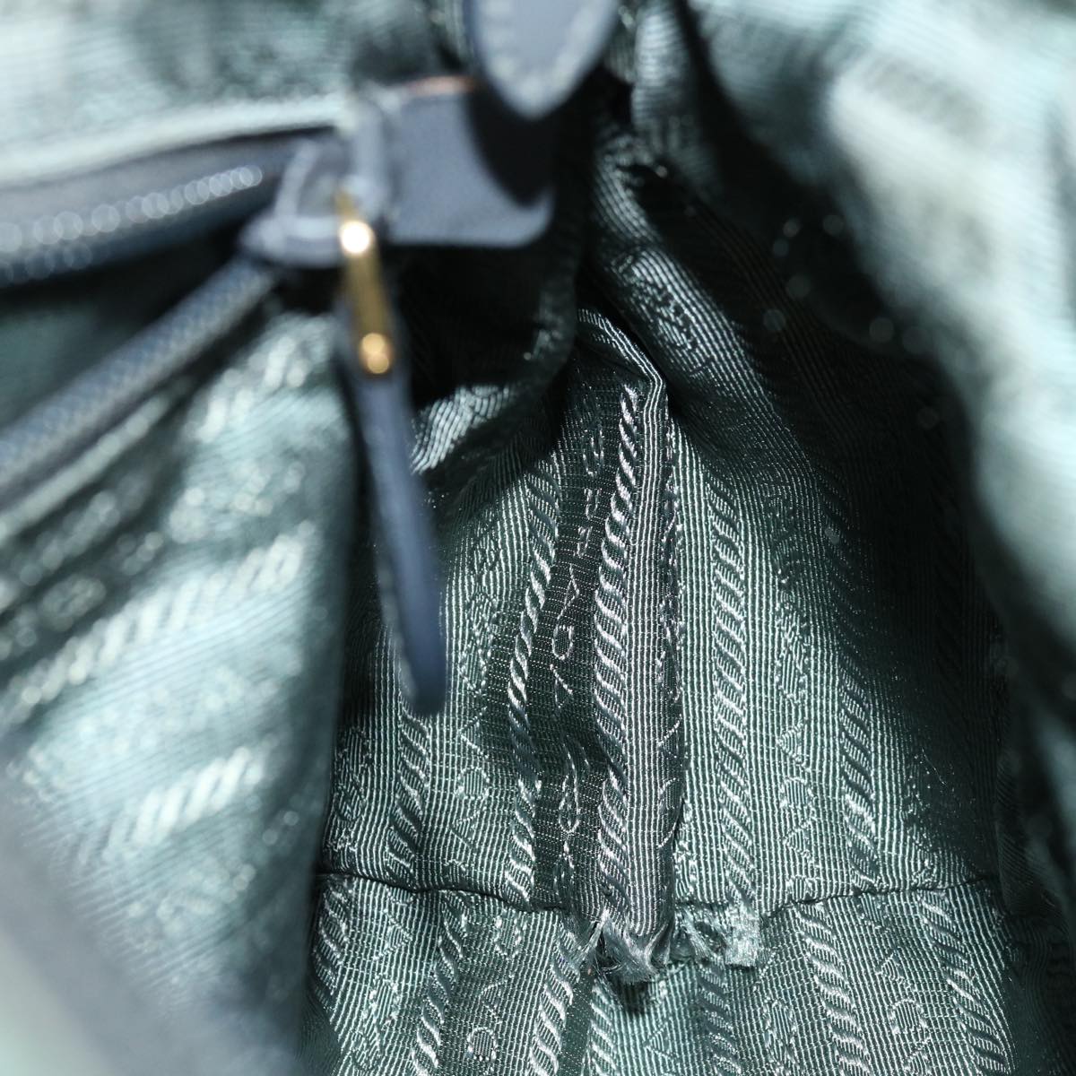 PRADA Hand Bag Nylon 2way Green Auth th4577