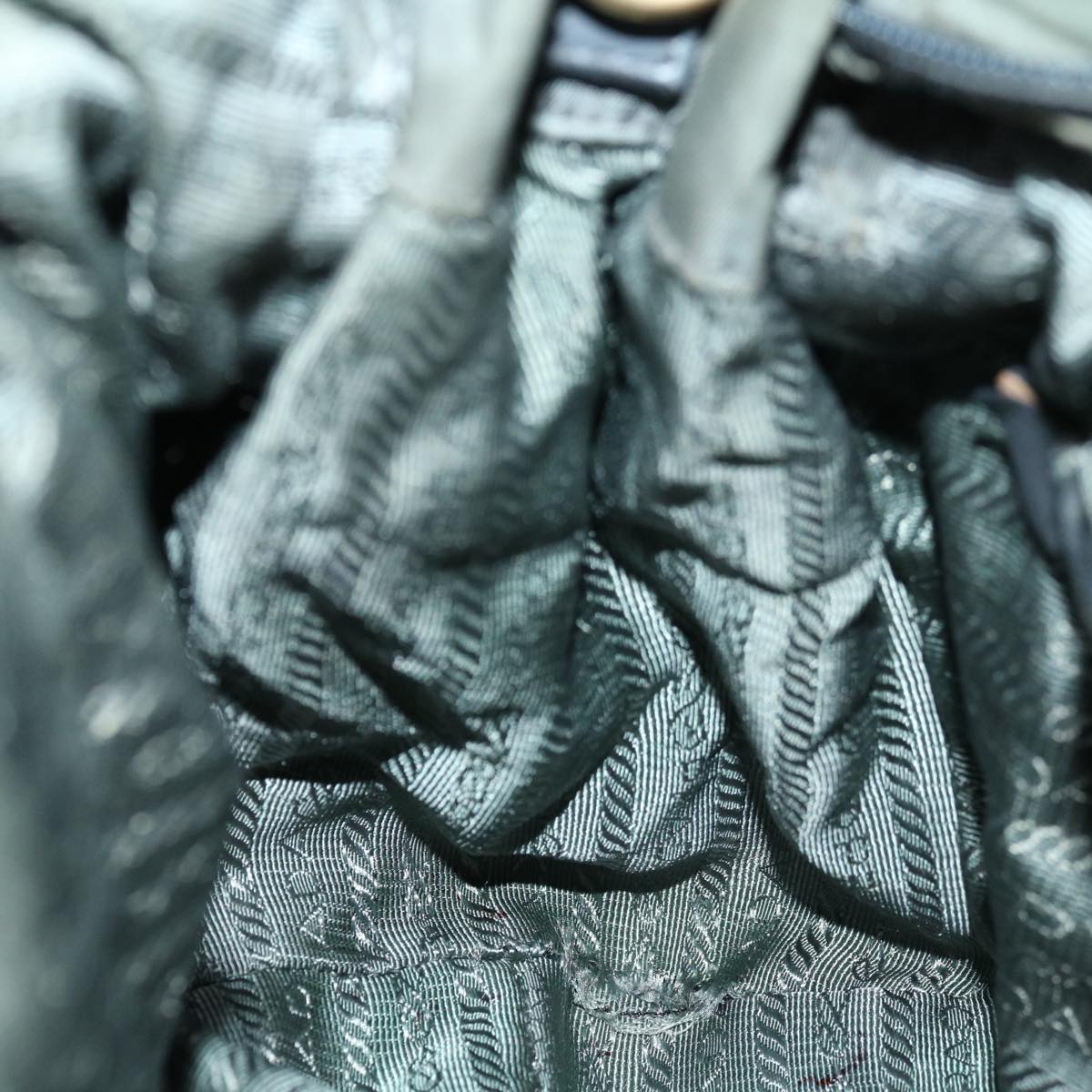 PRADA Hand Bag Nylon 2way Green Auth th4577