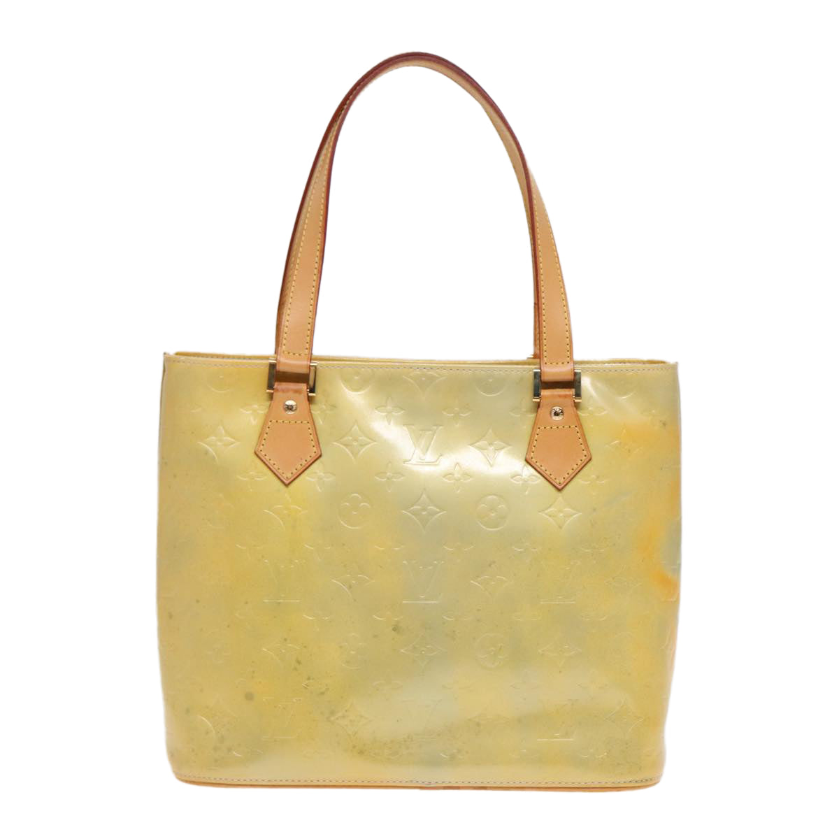 LOUIS VUITTON Monogram Vernis Houston Hand Bag Gris M91053 LV Auth th5274