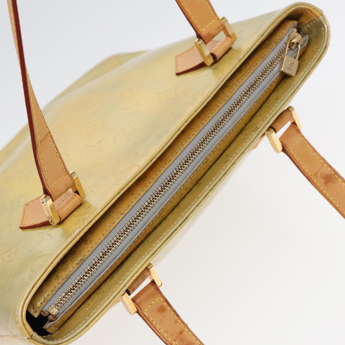 LOUIS VUITTON Monogram Vernis Houston Hand Bag Gris M91053 LV Auth th5274