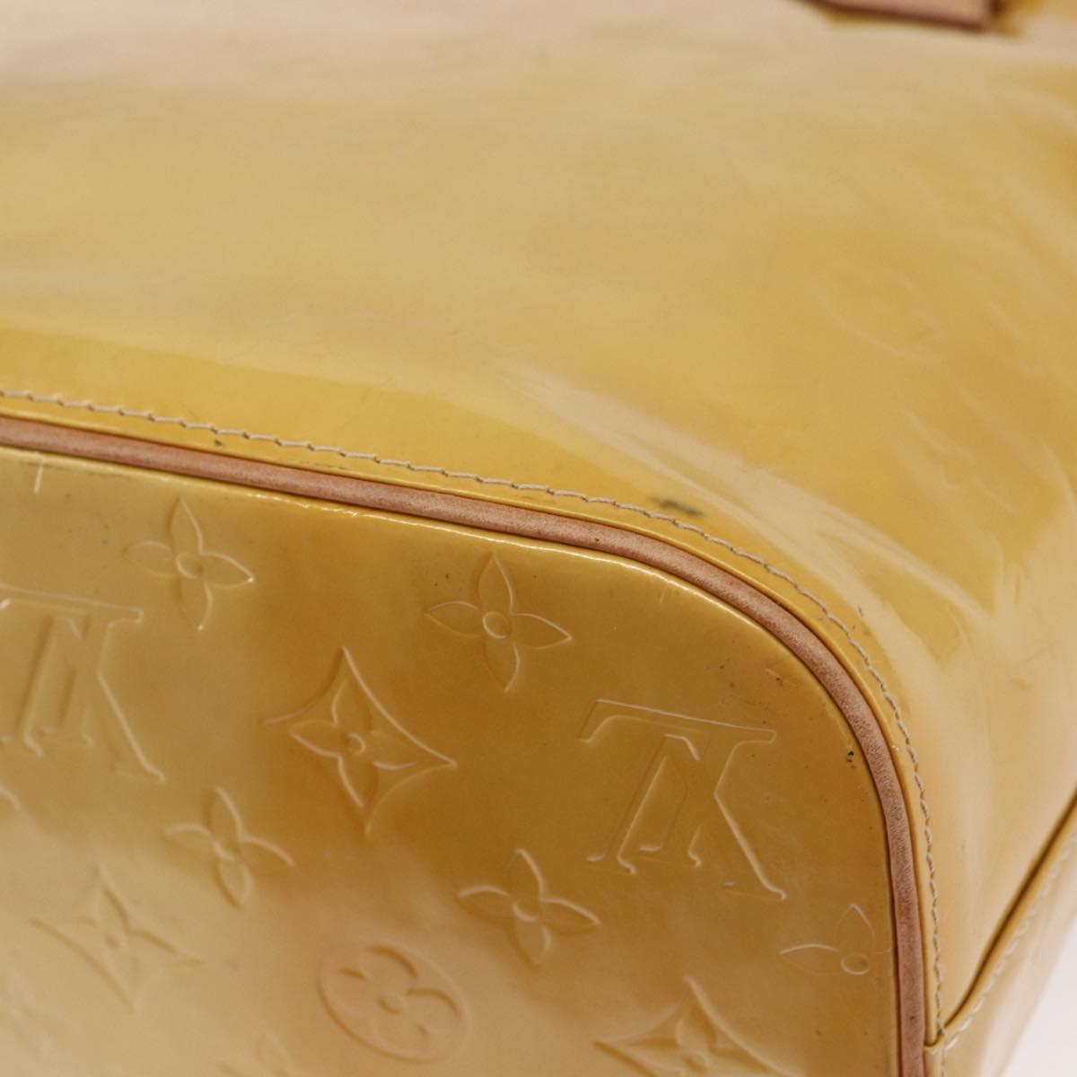 LOUIS VUITTON Monogram Vernis Houston Hand Bag Beige M91004 LV Auth th5476