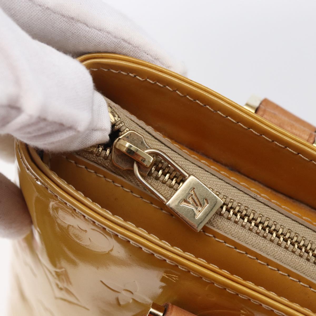 LOUIS VUITTON Monogram Vernis Houston Hand Bag Beige M91004 LV Auth th5476