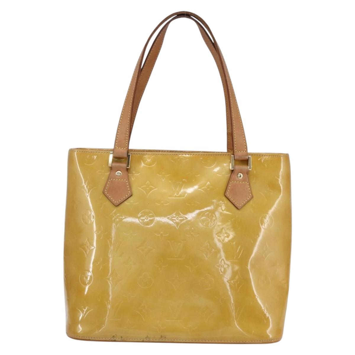 LOUIS VUITTON Monogram Vernis Houston Hand Bag Beige M91004 LV Auth th5476