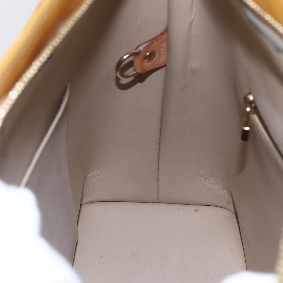 LOUIS VUITTON Monogram Vernis Houston Hand Bag Beige M91004 LV Auth th5476