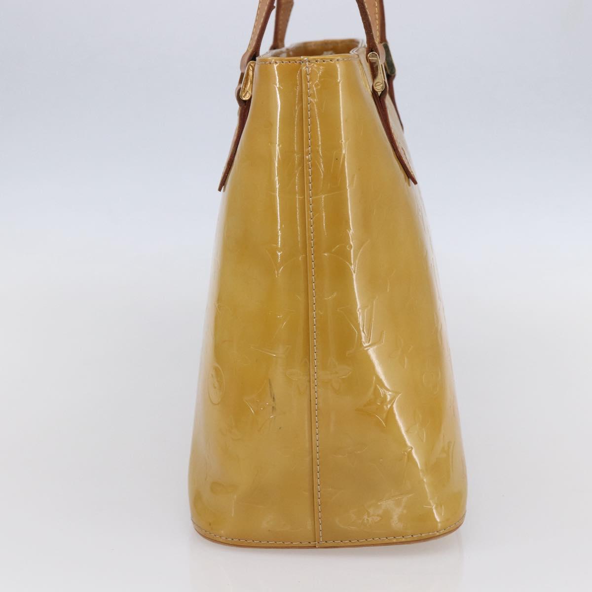 LOUIS VUITTON Monogram Vernis Houston Hand Bag Beige M91004 LV Auth th5476