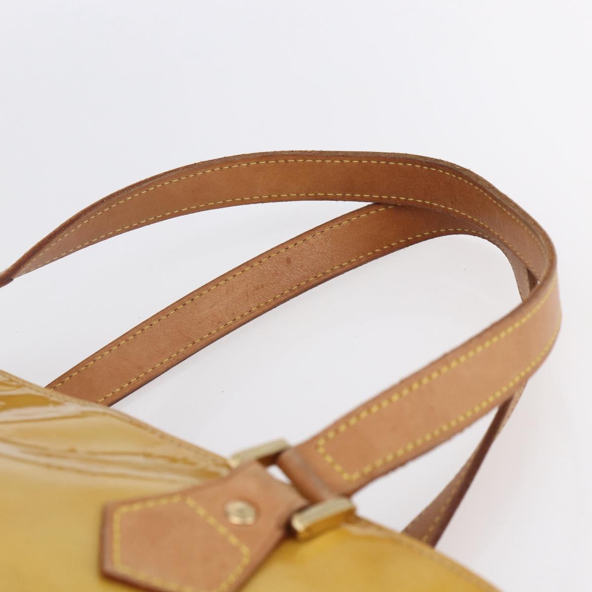 LOUIS VUITTON Monogram Vernis Houston Hand Bag Beige M91004 LV Auth th5476