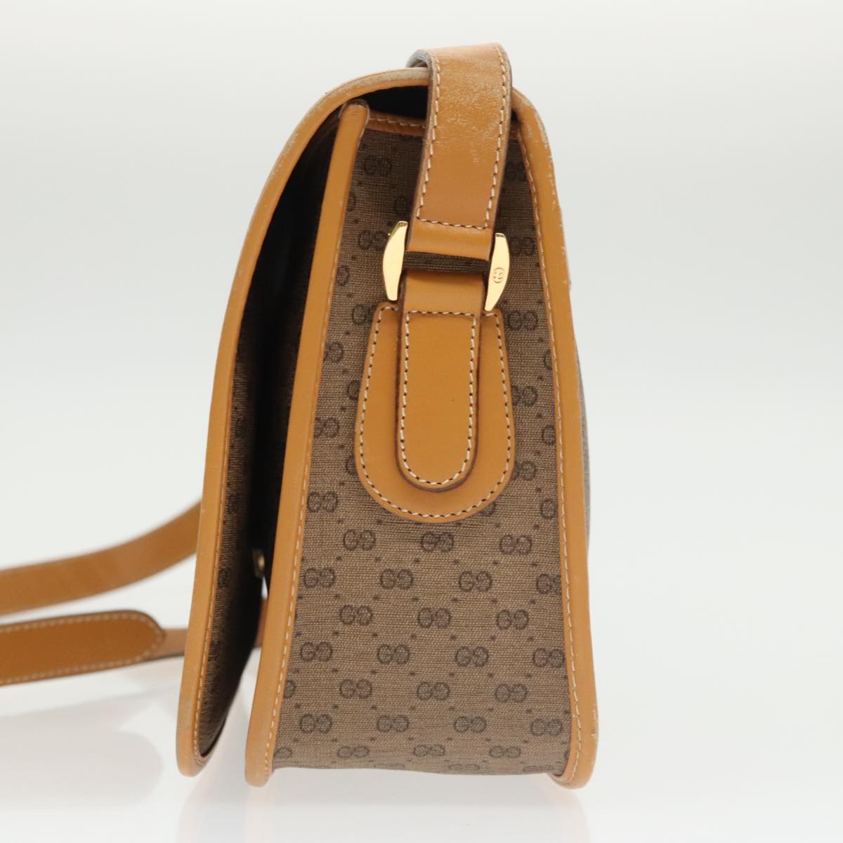GUCCI Micro GG Supreme Shoulder Bag PVC Beige Gold 001 104 0915 Auth th5490