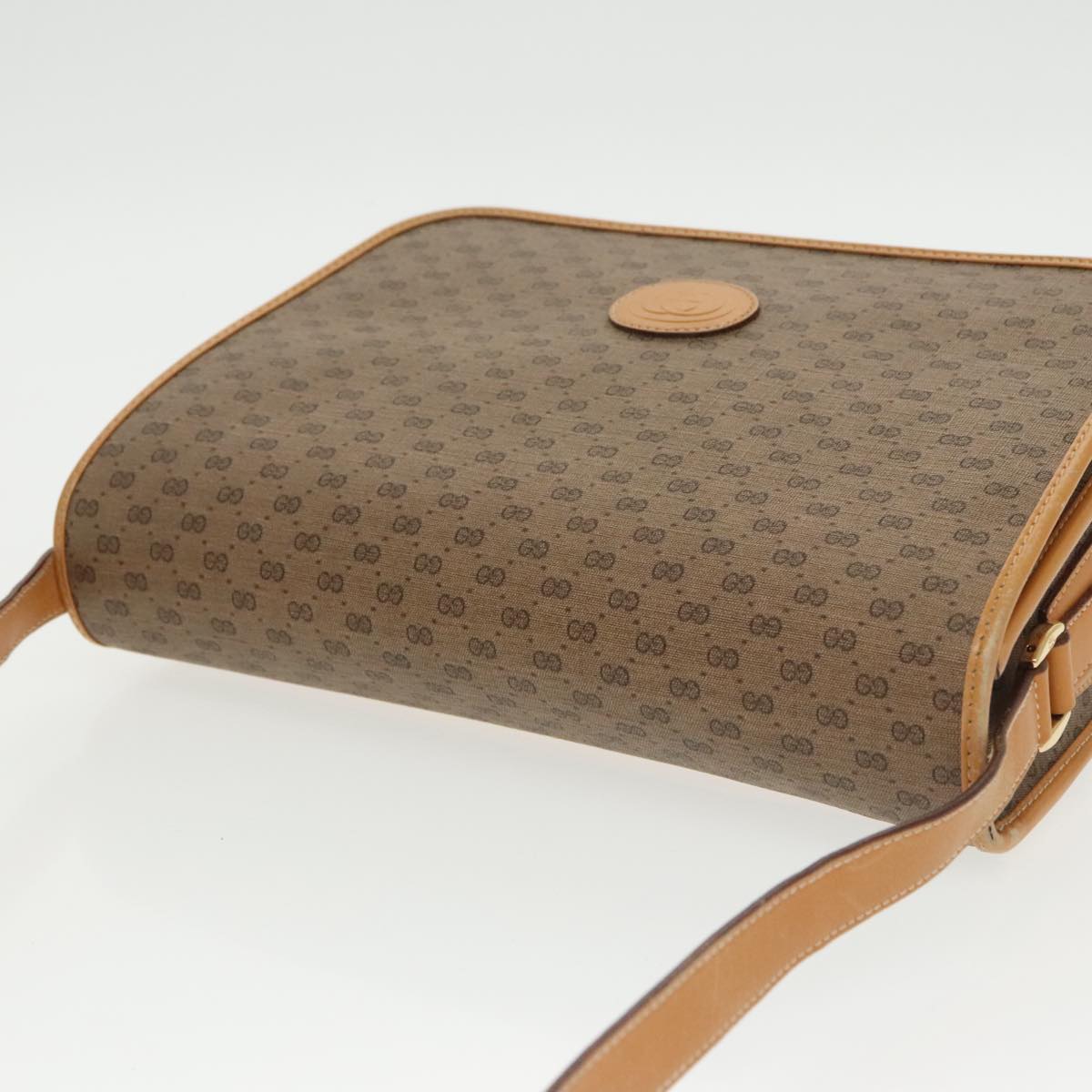 GUCCI Micro GG Supreme Shoulder Bag PVC Beige Gold 001 104 0915 Auth th5490