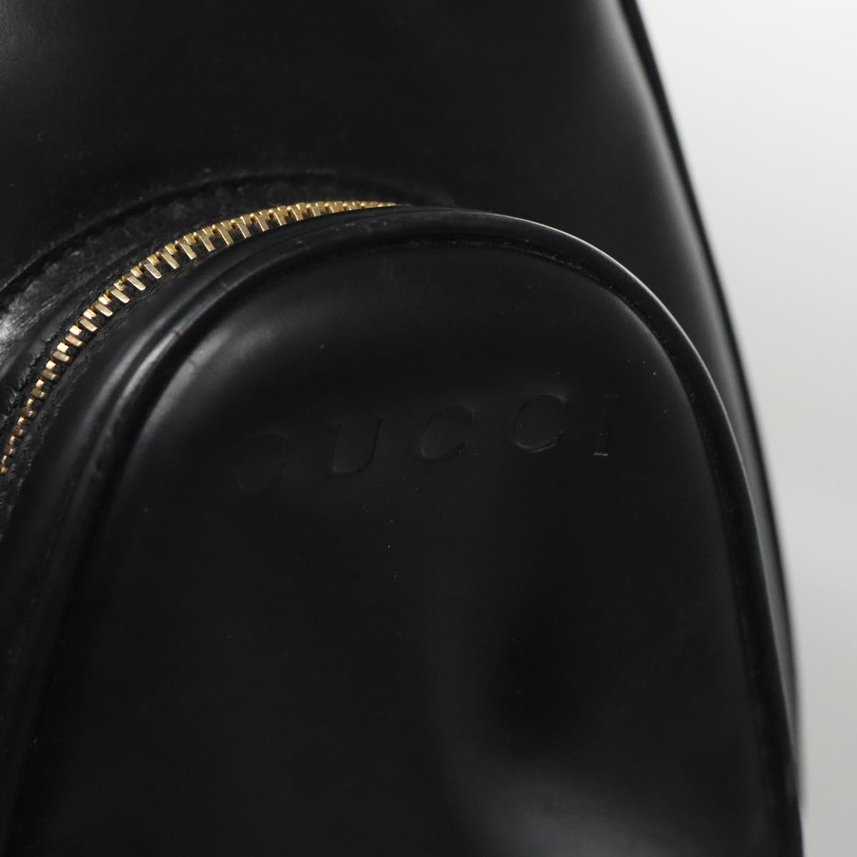 GUCCI Bamboo Body Bag Patent leather Black Gold 003 3444 0127 Auth th5494