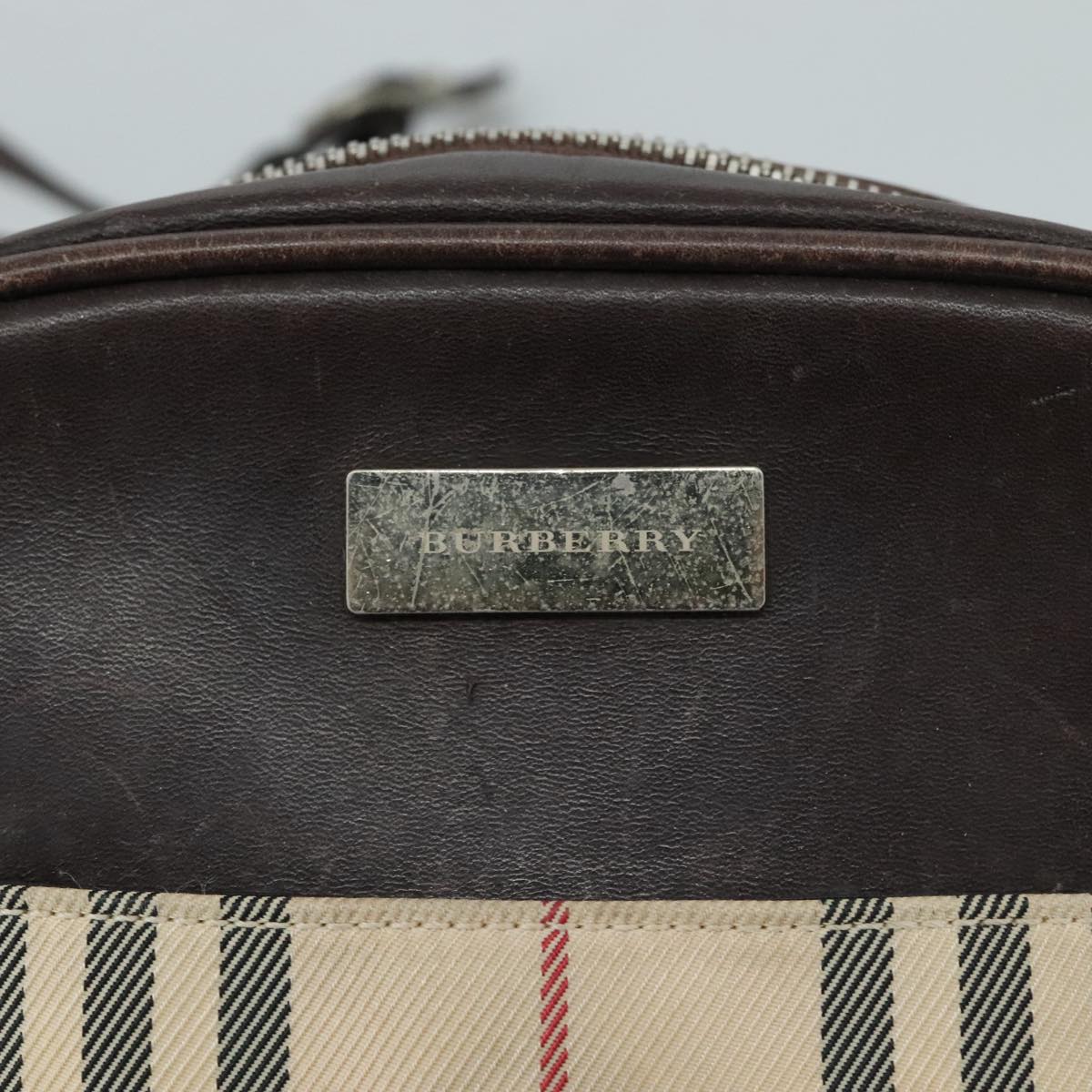 BURBERRY Nova Check Shoulder Bag Canvas Beige Auth th5516