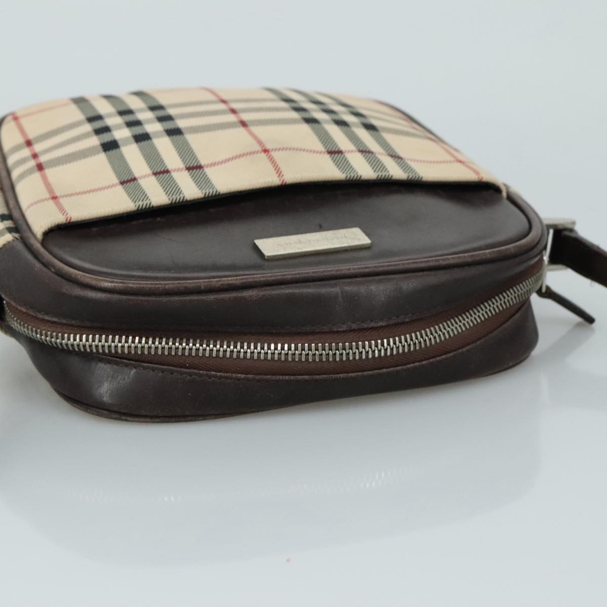 BURBERRY Nova Check Shoulder Bag Canvas Beige Auth th5516