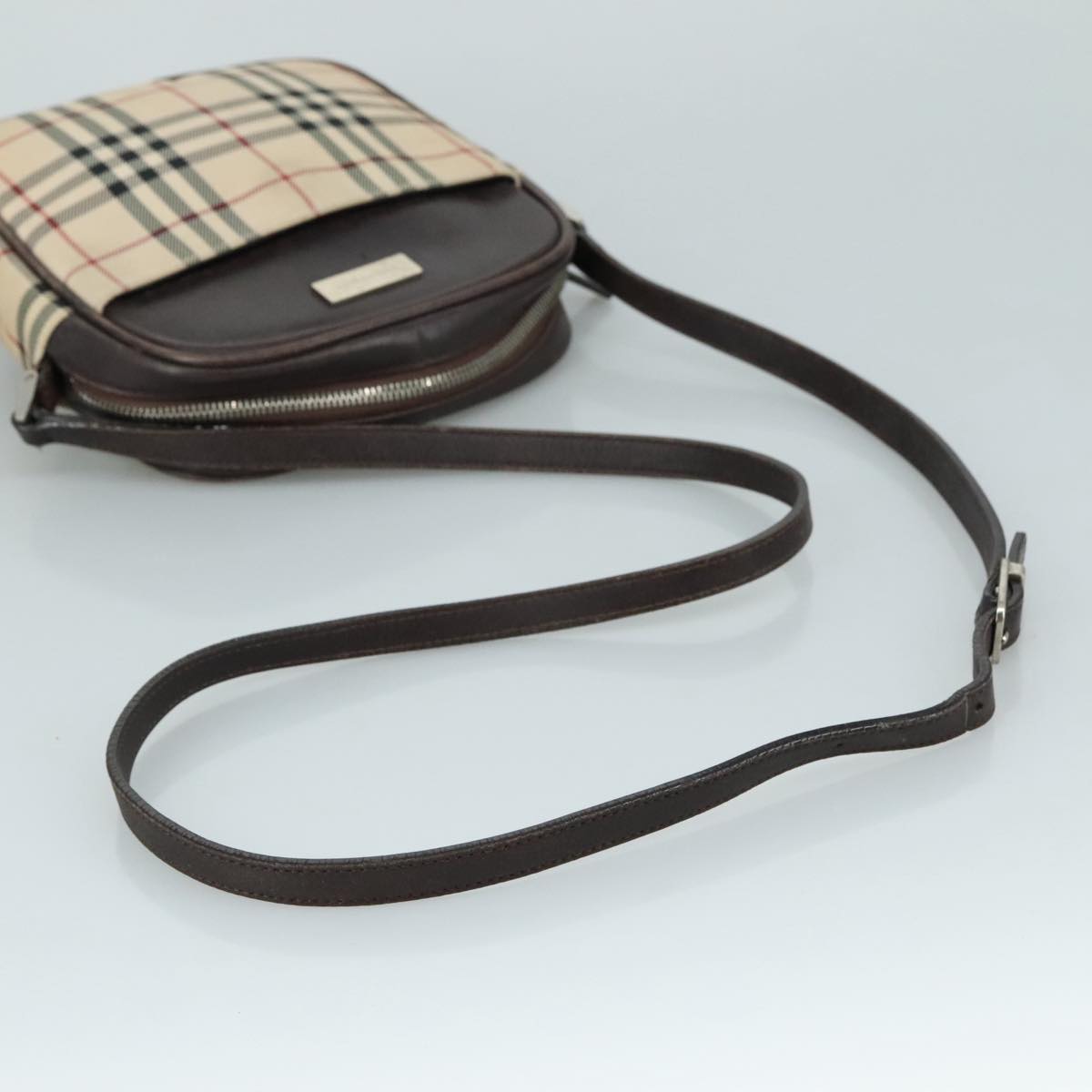 BURBERRY Nova Check Shoulder Bag Canvas Beige Auth th5516