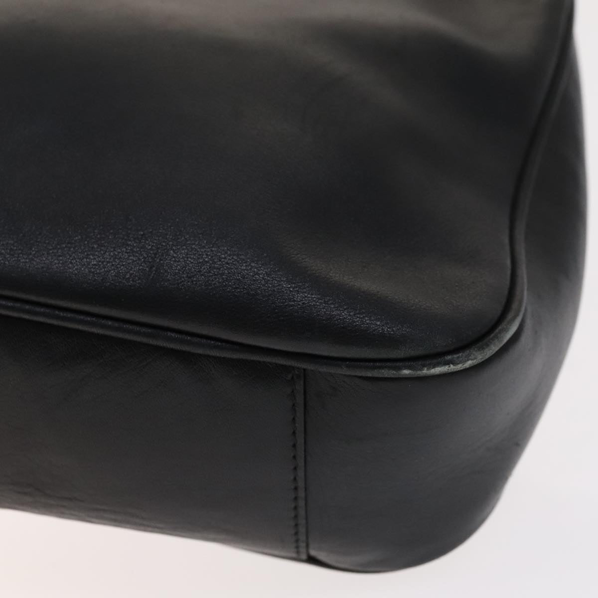 GUCCI Bamboo Hand Bag Leather 2way Black Gold 001 1705 1638 Auth th5549