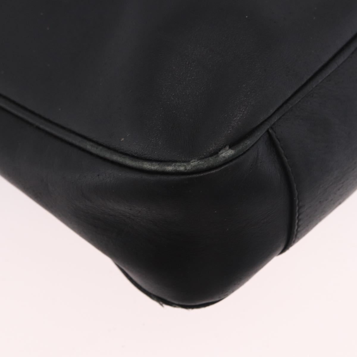 GUCCI Bamboo Hand Bag Leather 2way Black Gold 001 1705 1638 Auth th5549