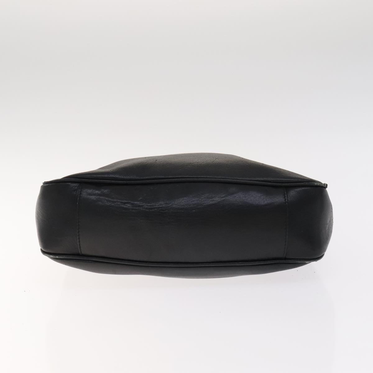 GUCCI Bamboo Hand Bag Leather 2way Black Gold 001 1705 1638 Auth th5549