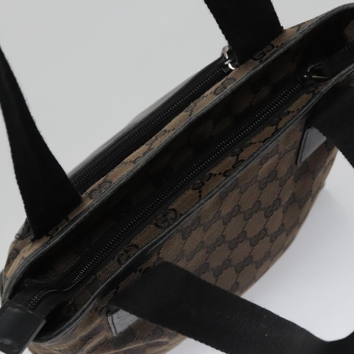 GUCCI GG Canvas Tote Bag Black 019 0402 3754 Auth th5554