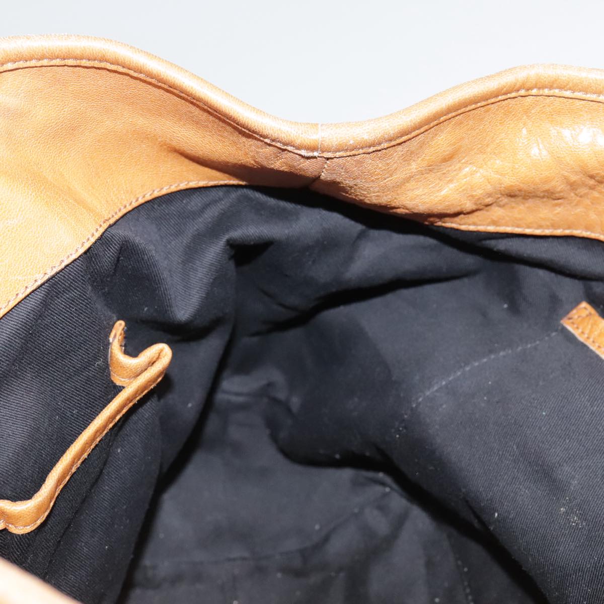 Chloe Etel Hand Bag Leather Brown Gold Auth th5573