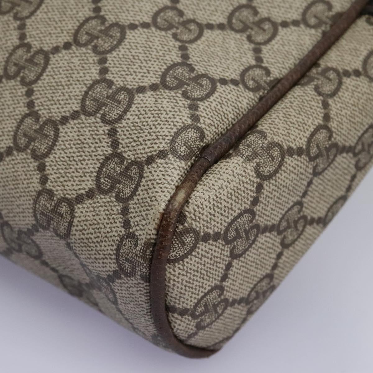 GUCCI GG Supreme Web Sherry Line Clutch Bag PVC Beige Red Green Auth th5590