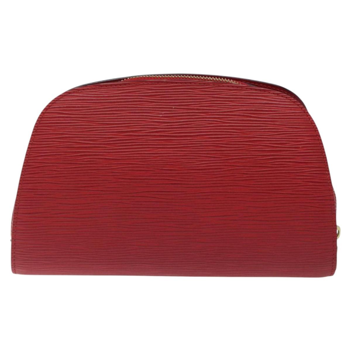 LOUIS VUITTON Epi Dauphine MM Pouch Red M48457 LV Auth th5640