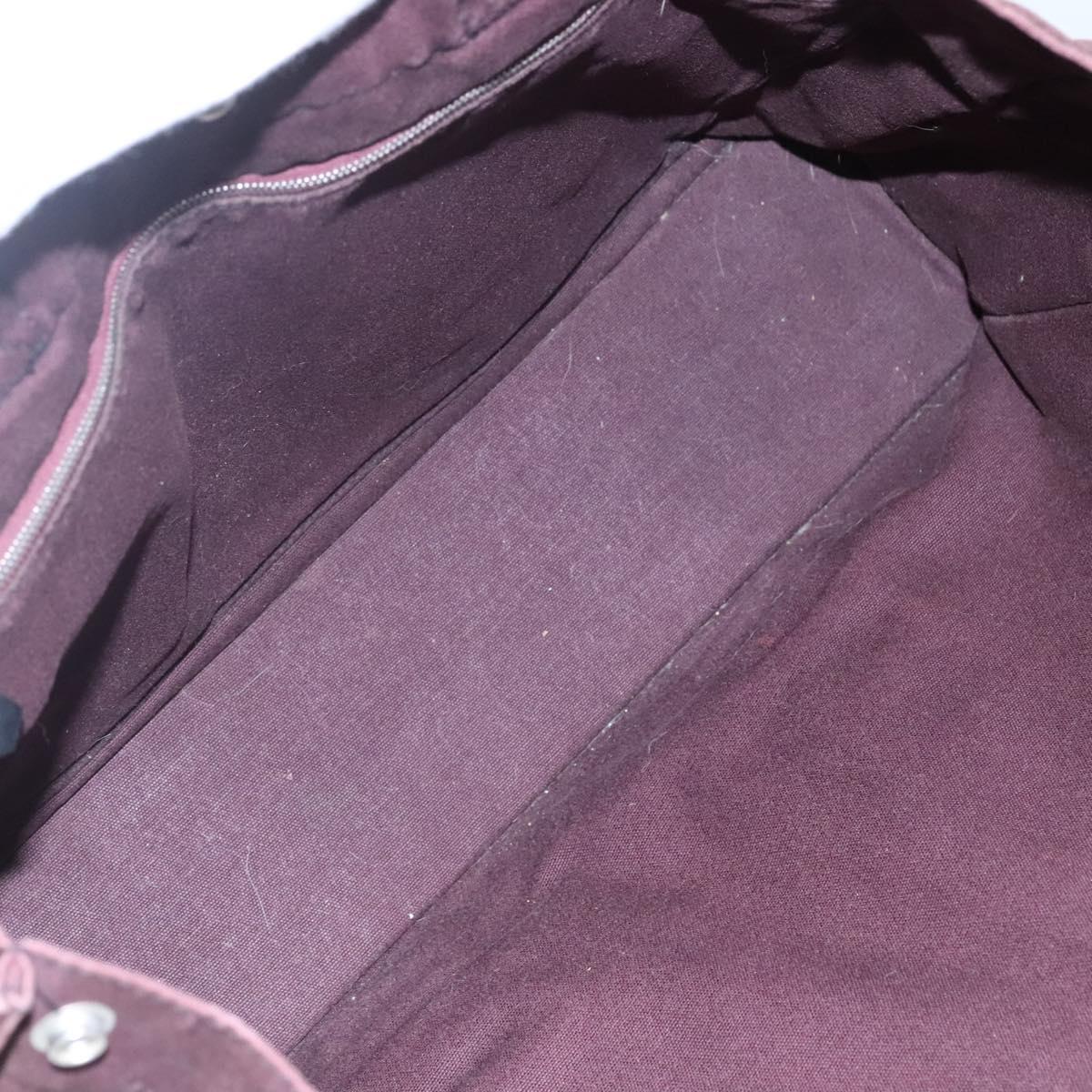 HERMES Fourre Tout MM Hand Bag Canvas Wine Red Auth th5651