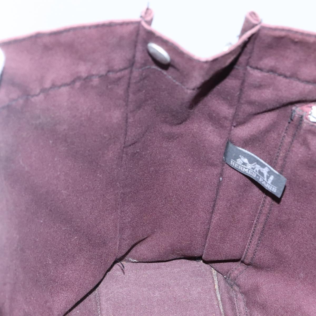 HERMES Fourre Tout MM Hand Bag Canvas Wine Red Auth th5651