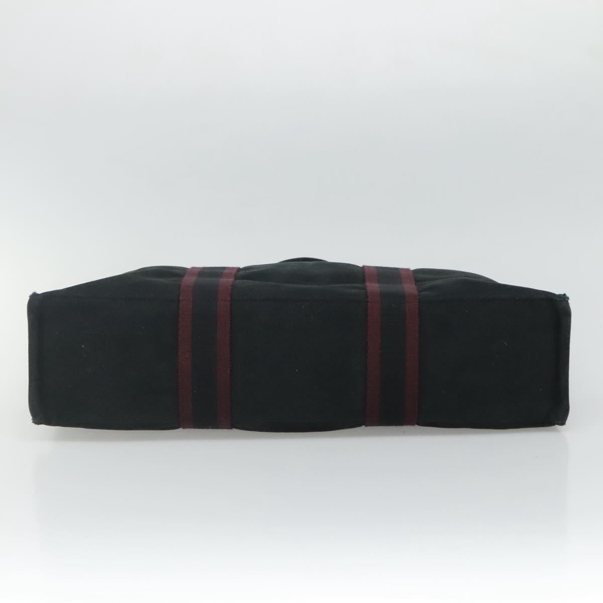 HERMES Fourre Tout MM Hand Bag Canvas Wine Red Auth th5651